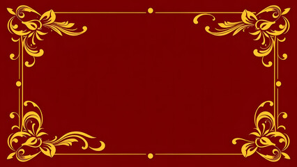 Elegant red and gold floral vintage frame islamic theme