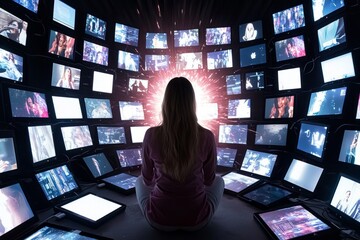 Immersed in a digital kaleidoscope of light and sound during a midnight exploration