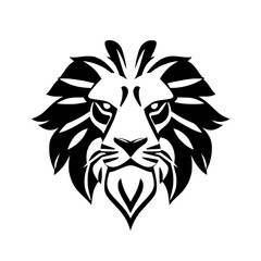 Lion head, black and white, minimalist lion head, black and white, Lion face, strong, bold, lion mane, abstract, lion king, animal face, lion, minimalist, strong, bold, black, white.