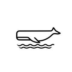 A stylized icon of a whale jumping out of the water, rendered in a sleek, minimal linear style. The icon presents a clean, modern feel.