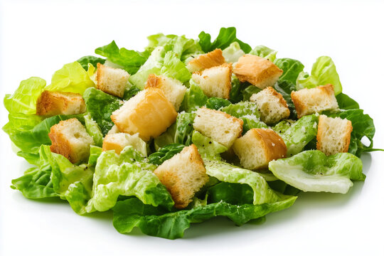 Caesar salad isolated on a white background