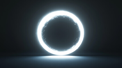Obraz premium Abstract sphere with white light flare effect. Realistic vector illustration of circular shine glow line. Round shape energy glitter. Magic bright shiny ring. Luxury glare ball design element.