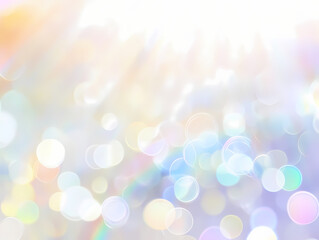 Obraz premium Beautiful iridescent light effect background with soft focus and blurred lens flare. Abstract white holographic rainbow rays