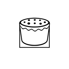 Monochrome Cake: Black-and-White Illustration of a Round Cake with Black Dots on Top.