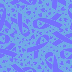 Breast cancer month seamless pink ribbon day mammogram pattern for wrapping paper and medical accessories