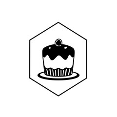 Sweet Baked Treat inside a hexagon shape