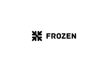 Template logo design solution with original minimalist snowflake image and arrows inside