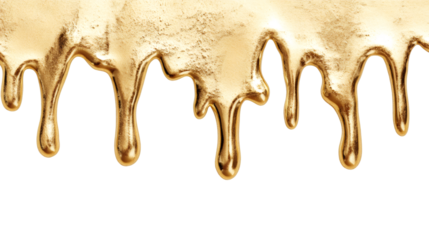 Molten gold liquid flowing, cascading with metallic shimmer on translucent surface