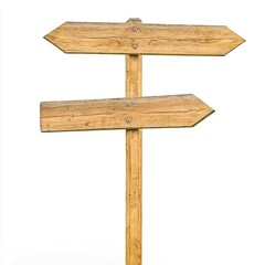 Fototapeta premium Rustic Wooden Signpost in a Quiet Village Surrounded by Nature, Sign points the right direction concept.