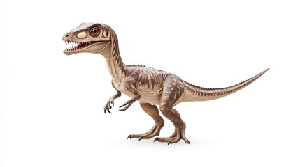 Fototapeta premium A velociraptor roaring with no background elements in format