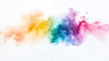 A colorful smoke trail with a rainbow of colors