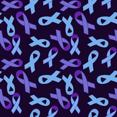 Breast cancer month seamless pink ribbon day mammogram pattern for wrapping paper and medical accessories