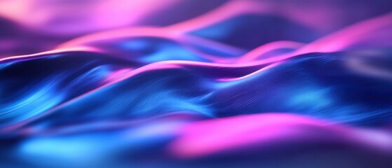 Naklejka premium Abstract blue and pink flowing waves background with subtle texture, creating a futuristic and dreamy concept