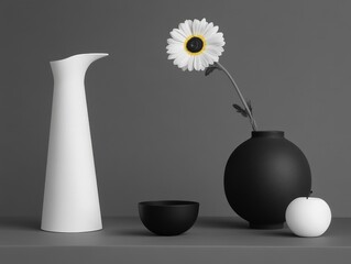 A minimalist funeral program template featuring a floral border, soft grayscale tones