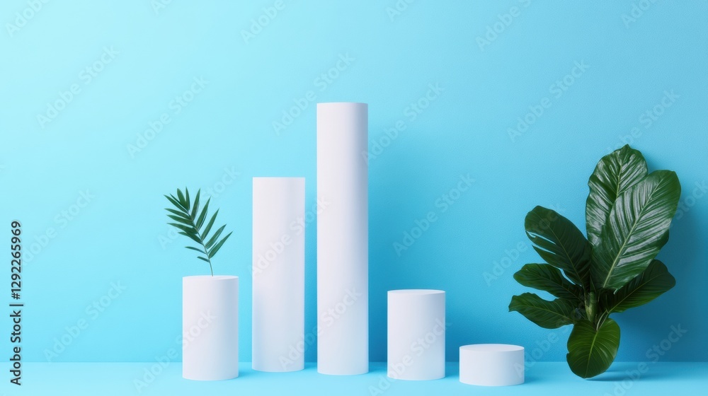 Poster sales transformation displayed in a before and after bar chart showing low sales followed by exponen