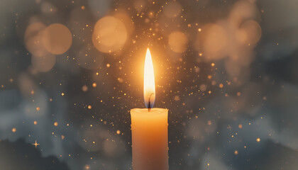 a candle that lights up and shines light in the dark, created by generative AI.