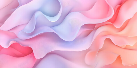 Obraz premium Abstract art. background of light pink and blue pastel colors. abstract wavy 3D shapes. soft airy texture