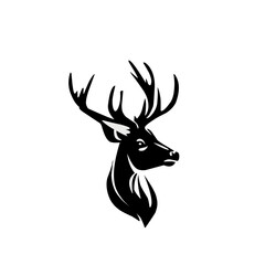 Fototapeta premium Deer head icon silhouette