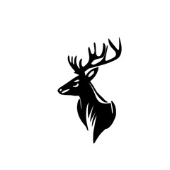Fototapeta premium Deer head icon silhouette