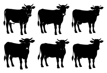 Cow Silhouette Bundle Farm Animal Designs for Agriculture, Wildlife, and Nature Themes