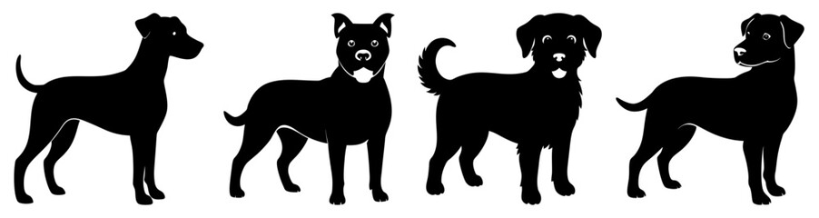 Dog Silhouette Bundle Adorable Designs for Pet Lovers, Wildlife, and Nature Themed Art