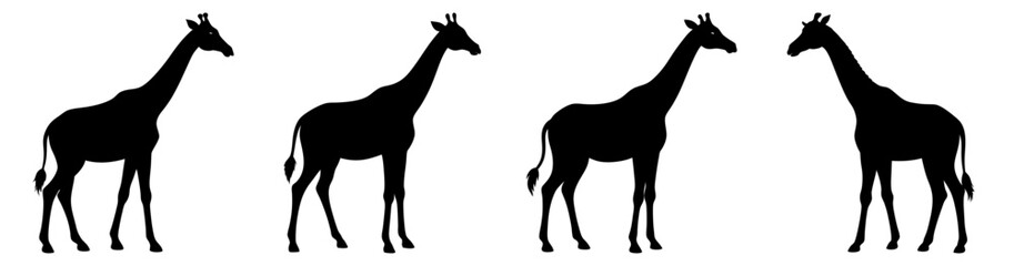 Giraffe Silhouette Bundle Tall and Elegant Designs for Wildlife and Nature Themed Art