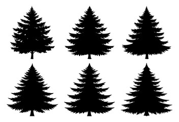 Obraz premium Pine Tree Silhouette Bundle Stunning Designs for Forests and Nature Themed Art