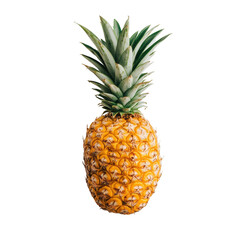 Fototapeta premium Fresh pineapple placed against a clean Transparent background showcasing its vibrant colors and texture, pineapple on PNG background