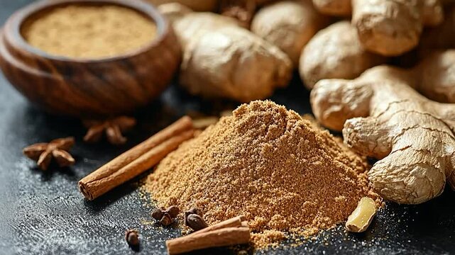 Aromatic Ginger: Fresh and Ground, with Cinnamon and Star Anise