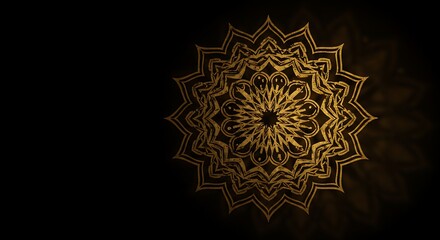 Golden Mandala Design Abstract Background Decorative Art