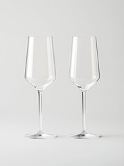 Fototapeta premium champagne glasses clinking in toast isolated on white