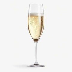 A sleek champagne flute design, perfect for celebrations, isolated on a clean white backdrop for a modern touch.
