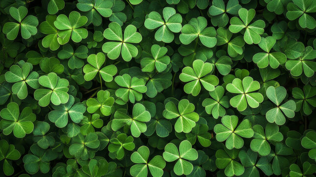 Realistic clover leaves border isolated on transparent background. Vector illustration of four and three leaf trifoils. Decorative plant for lawn, pasture grass to feed livestock. Symbol of good luck