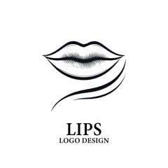Lips Vector Logo Design
