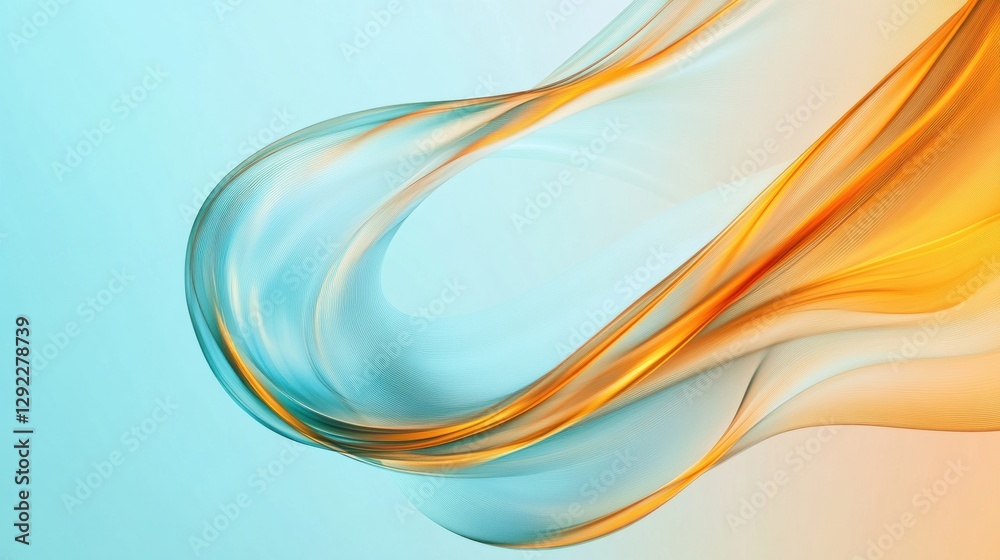 Poster Fluid abstract design with vibrant colors interacting in harmony creating an artistic expression of movement and beauty. Generative AI