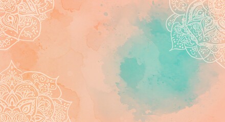Obraz premium Watercolor Mandala Background Soft Pastel Hues Decorative Design Ultra HD