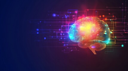 Obraz premium technological brain, technology concept with science
