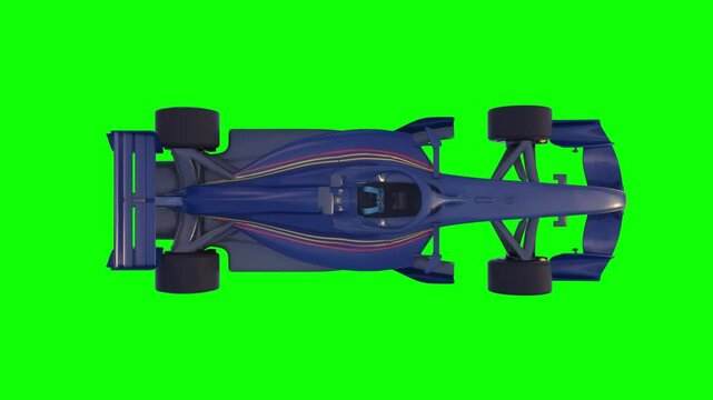 Looping Animation of Racing Car on Green Screen