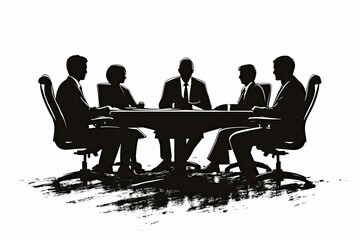 Fototapeta premium Business Meeting Silhouette