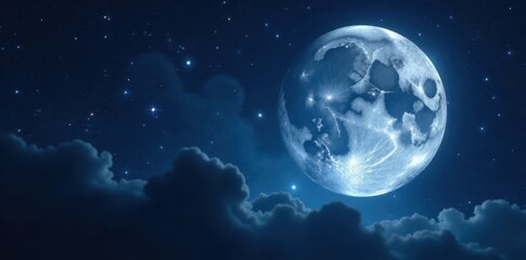 Obraz premium Silver sickle moon among countless twinkling stars , wallpaper, background, night scene