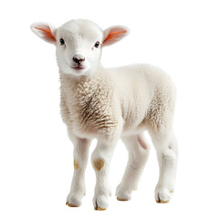 Obraz premium Cute white lamb isolated on a white background