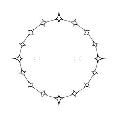 Starry Constellation: A minimalist, star-shaped illustration with a dark, silver line and a star-shaped silhouette.