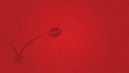 abstract American Football Background with Ball Impact and Sports Elements in Red Theme © AdyZakaria
