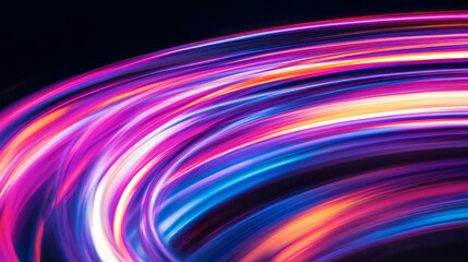 Colorful bokeh background with swirling light motion for artistic design