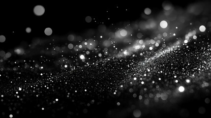 Ethereal nightscape with sparkling bokeh and highlighted contrasts for artistic design