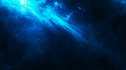Fototapeta premium Mystical blue spotlight with ethereal glow on dark abstract background for artistic design