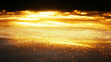 Luminous gold spotlight against a dark background for elegant design