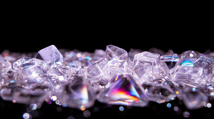 Sparkling glitter embedded in clear plastic for elegant decoration and luxury design