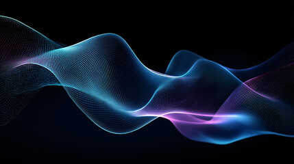 Abstract Glowing Wave Background – Futuristic Digital Flow with Neon Light Effect