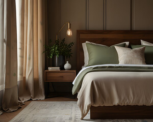 Cozy Wooden Bedroom with Elegant Decor